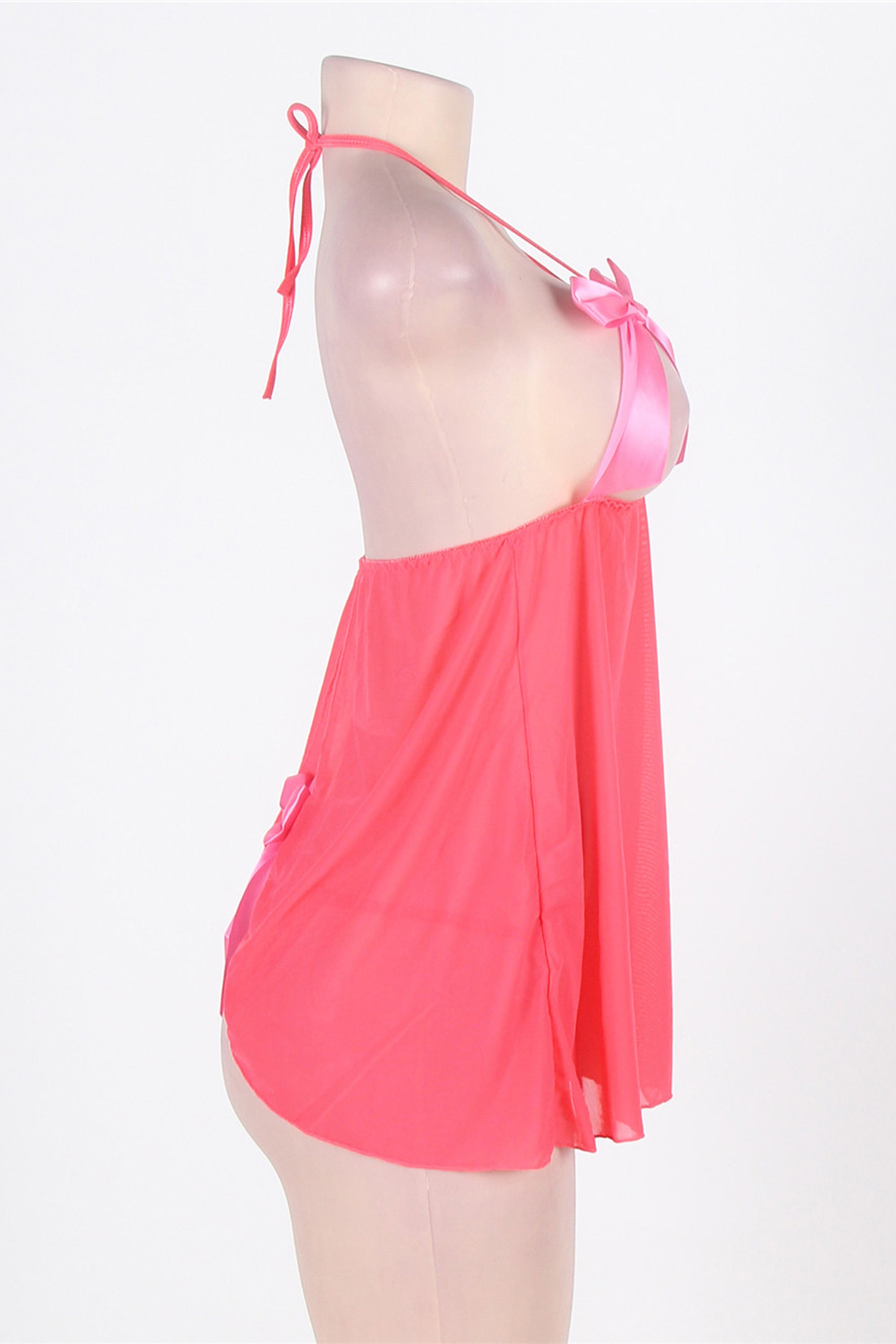 بيبي دول شفاف لون وردي مع سروال