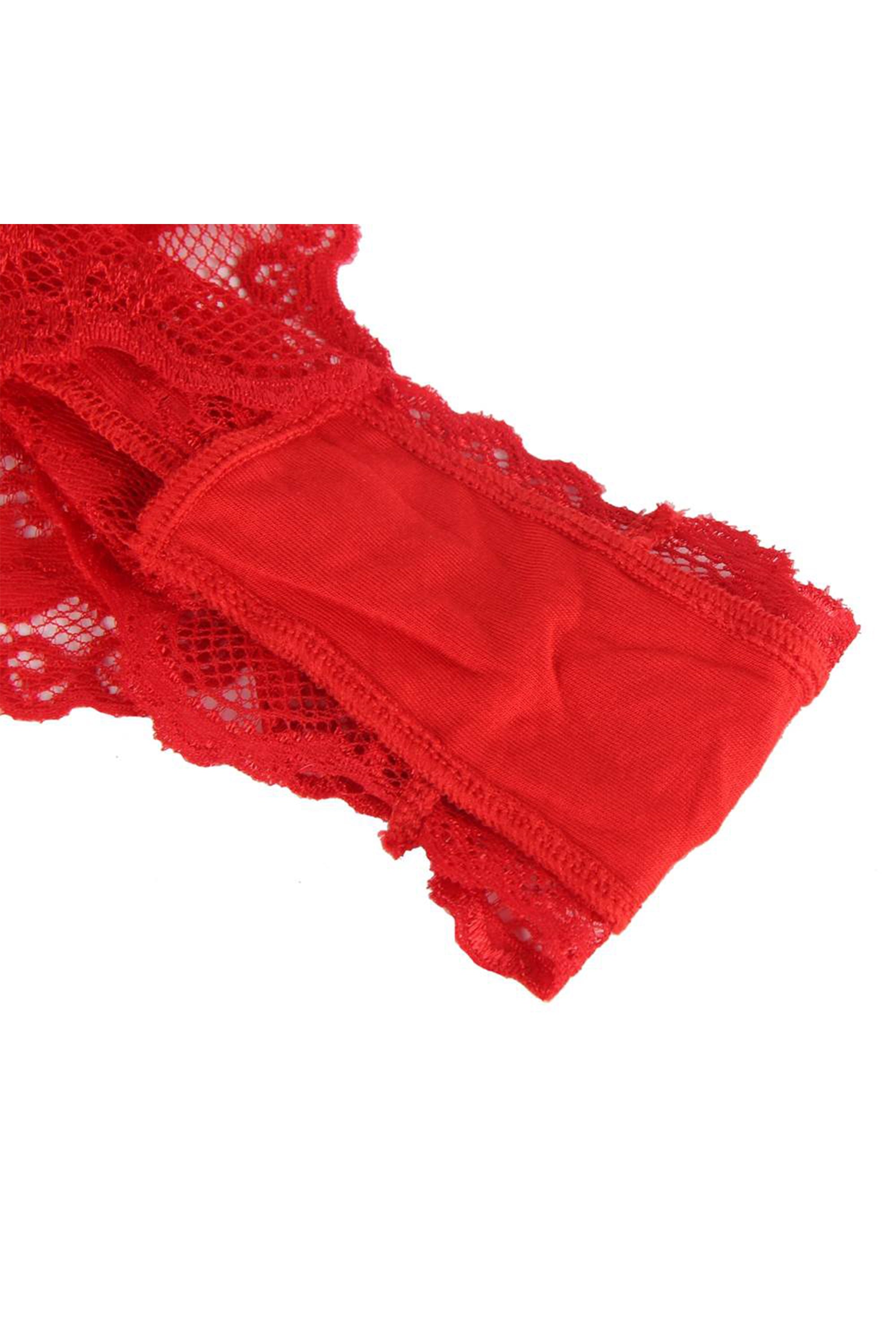 Ruffle Teddy With Satin Belt, Halter V Neckline Lingerie