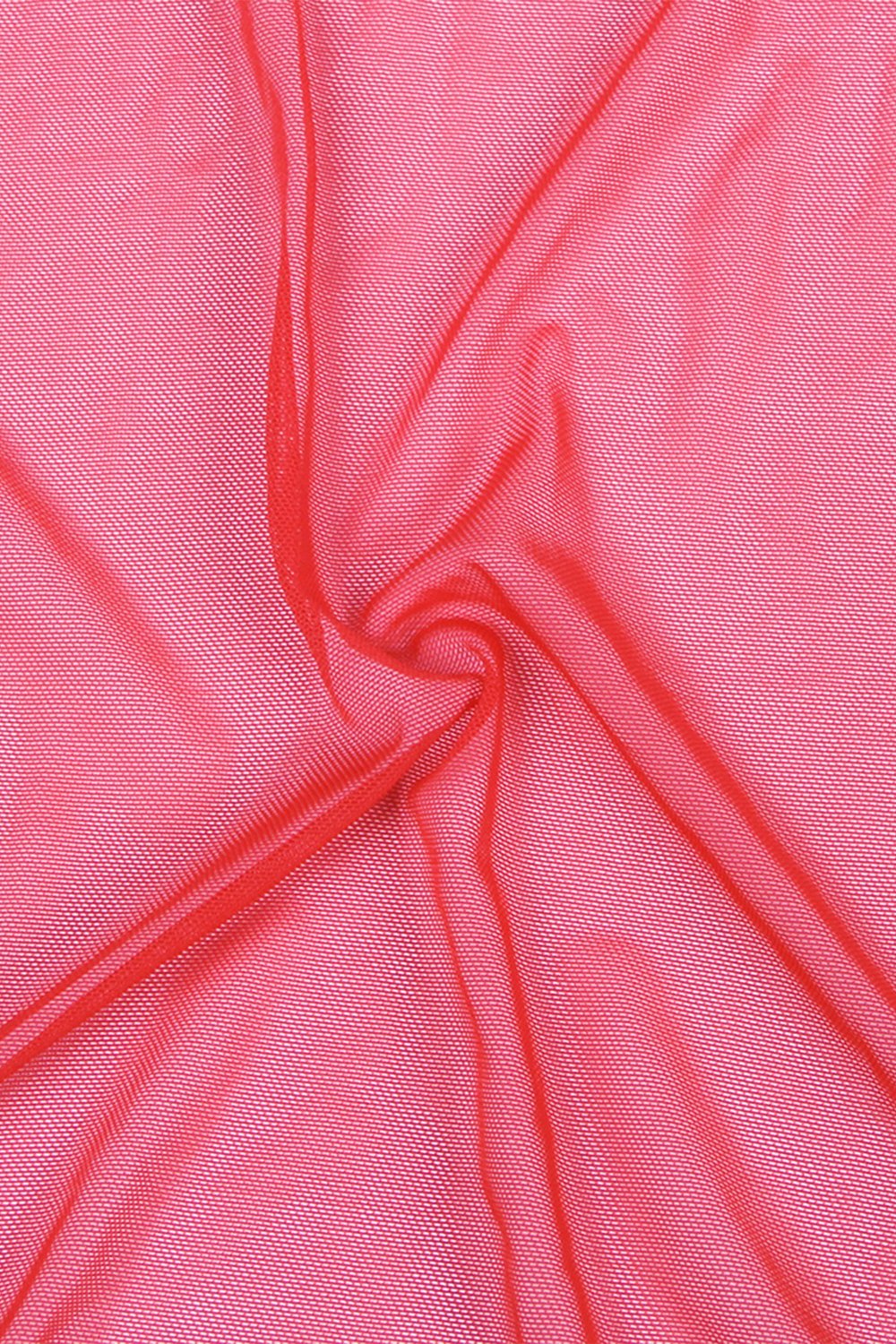 Sexy Long Sleeve Red Mesh Sleepwear With Belt