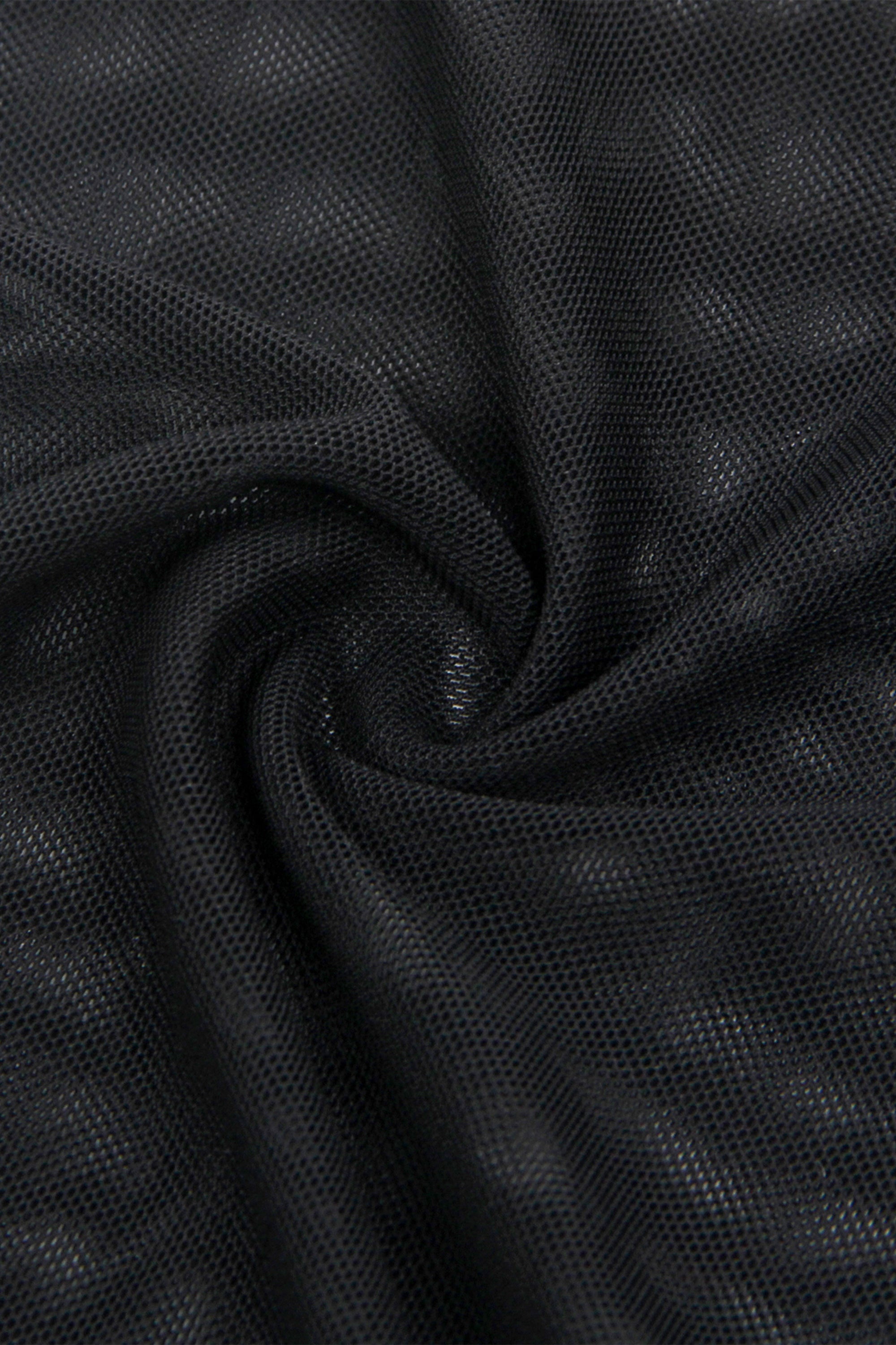 Black Mesh Strappy Lingerie With A Lace-Up Back