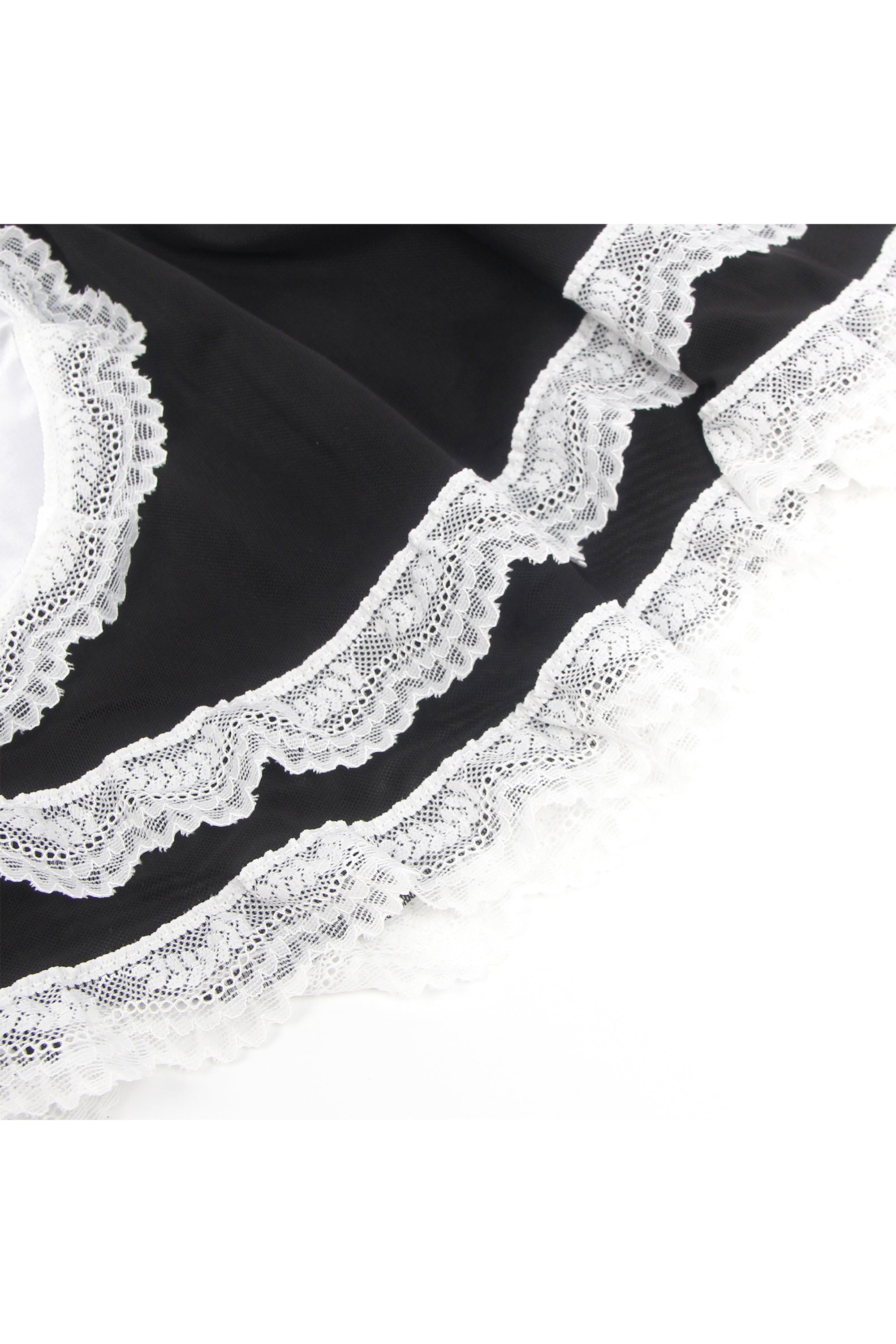 Black Faux Leather Mesh Maid Costume