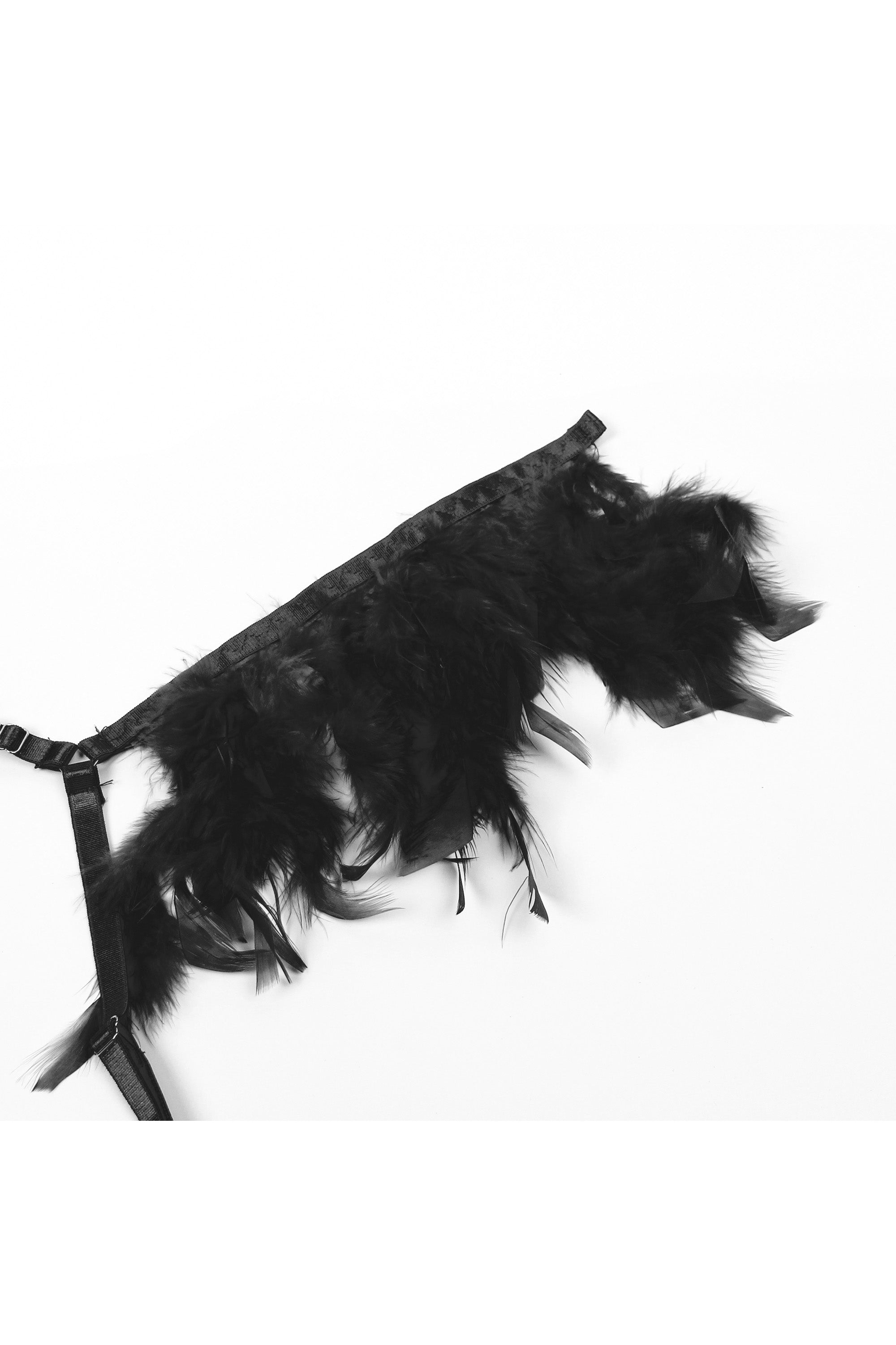 طقم بيبي دول لانجري نسائي دانتيل أسود مع شيفون نقشة تايغر مع سلاسل على الفتحات الجانبية