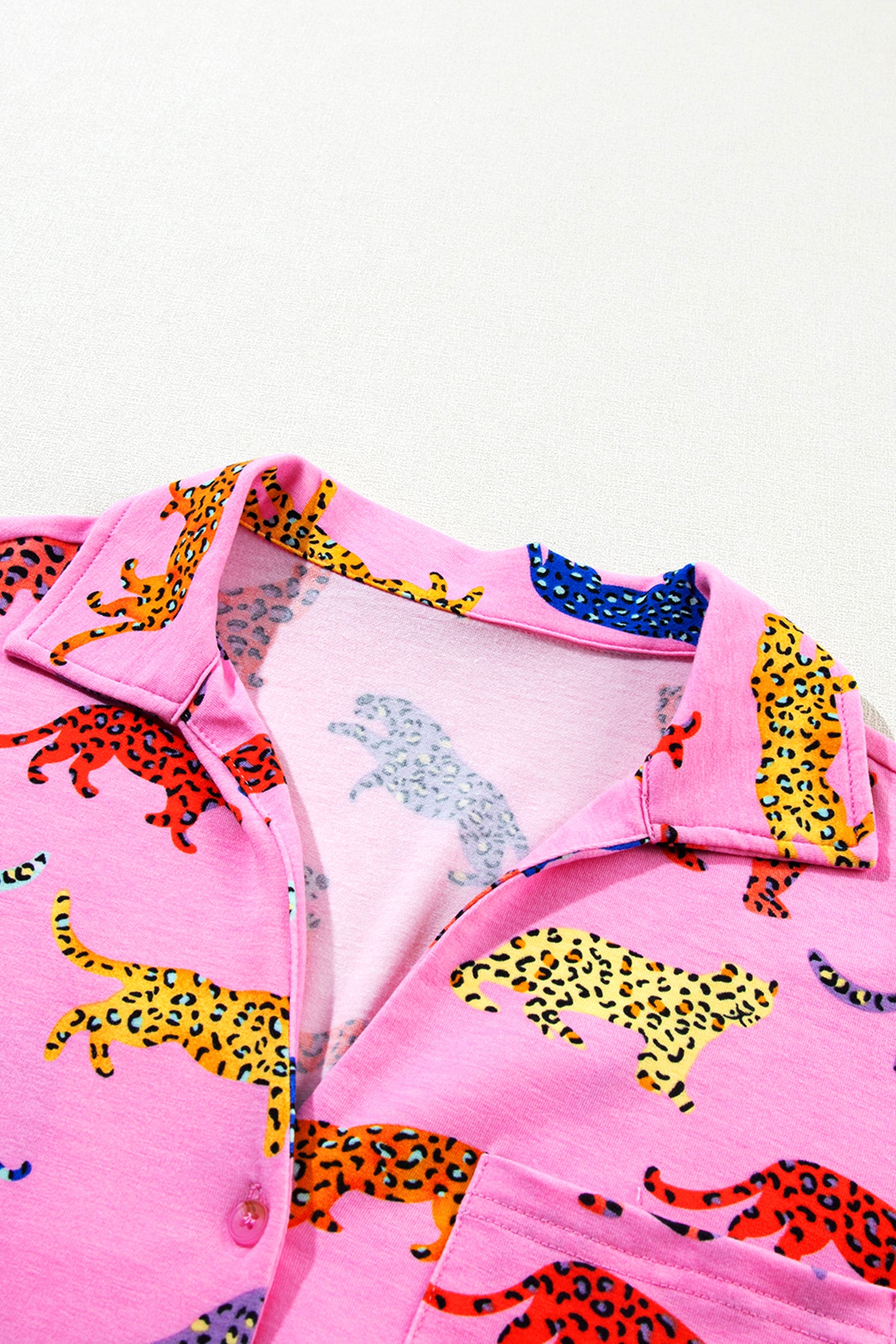 Pink Cheetah Print Shirt and Pants Pajama Set - Long Sleeve