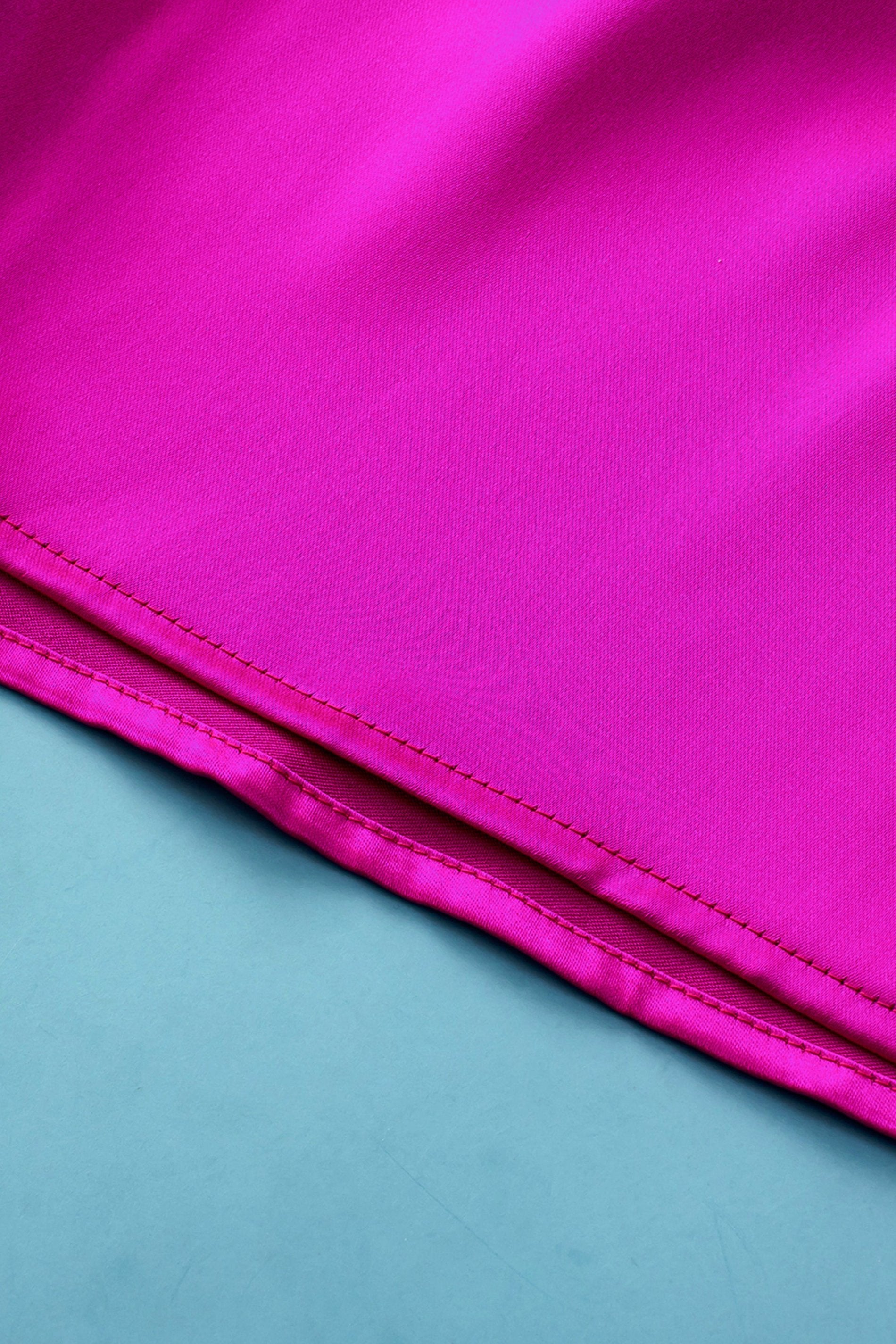 Bright Pink Satin Pajama Set