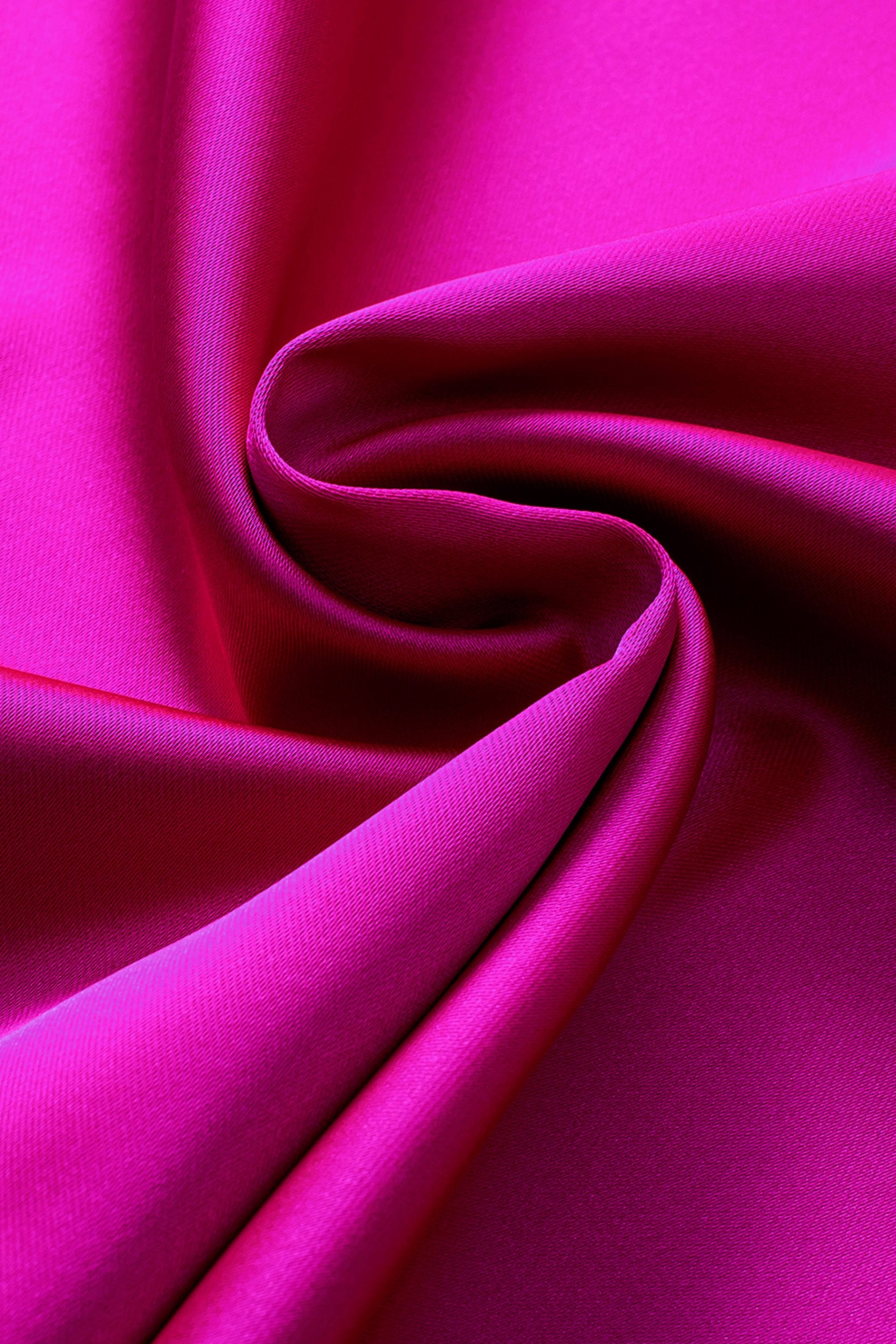 Bright Pink Satin Pajama Set