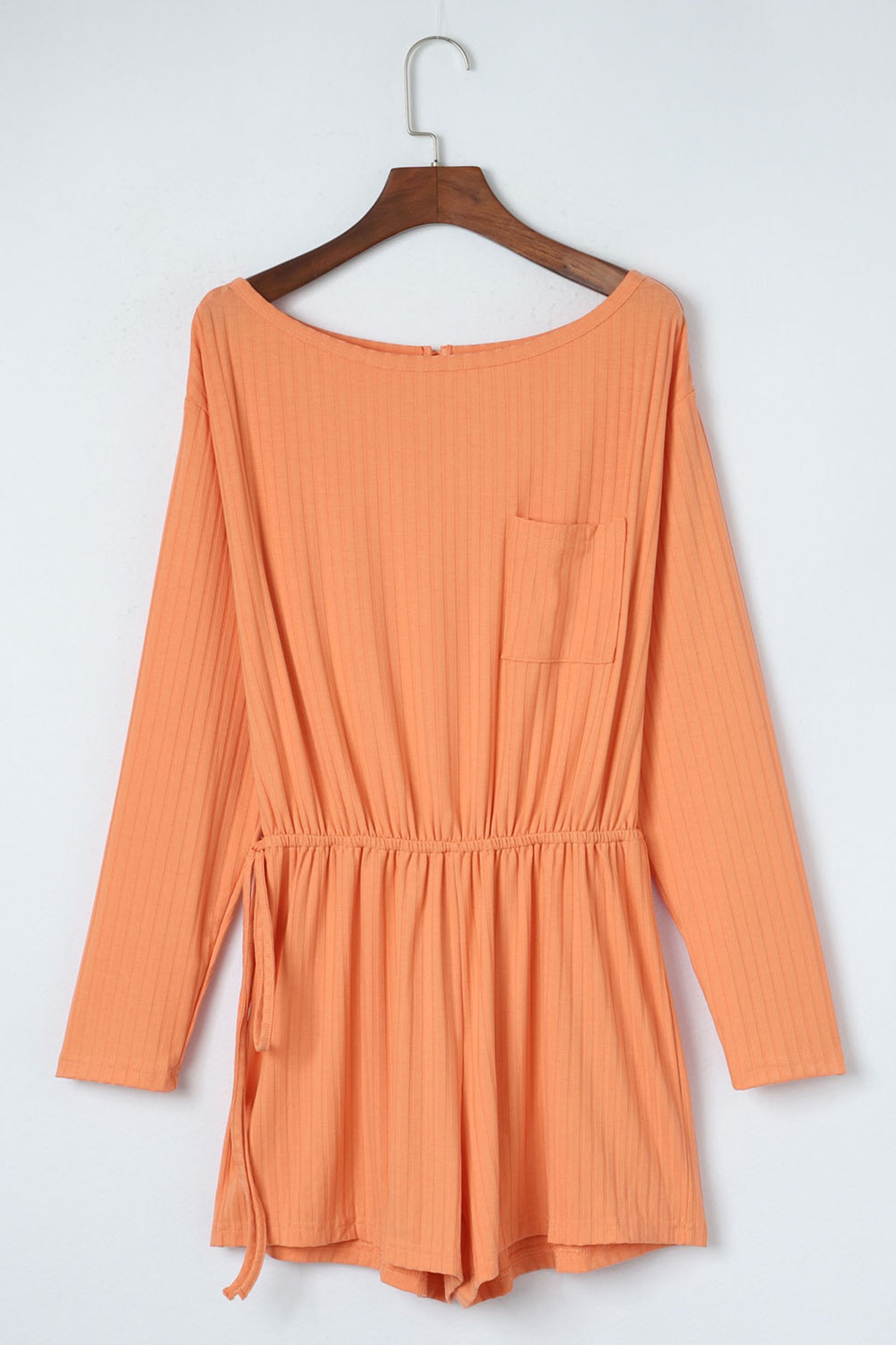 Orange Ribbed Romper