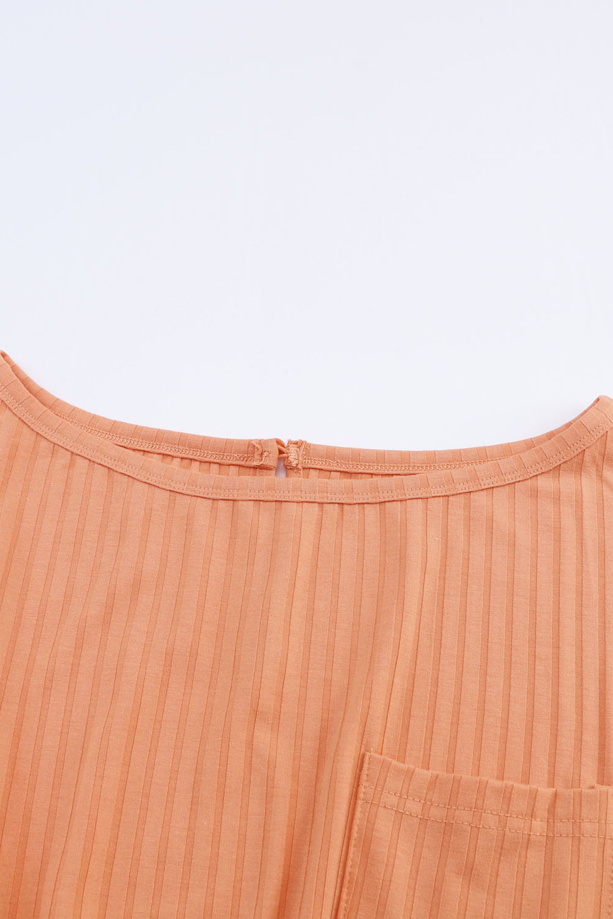 Orange Ribbed Romper