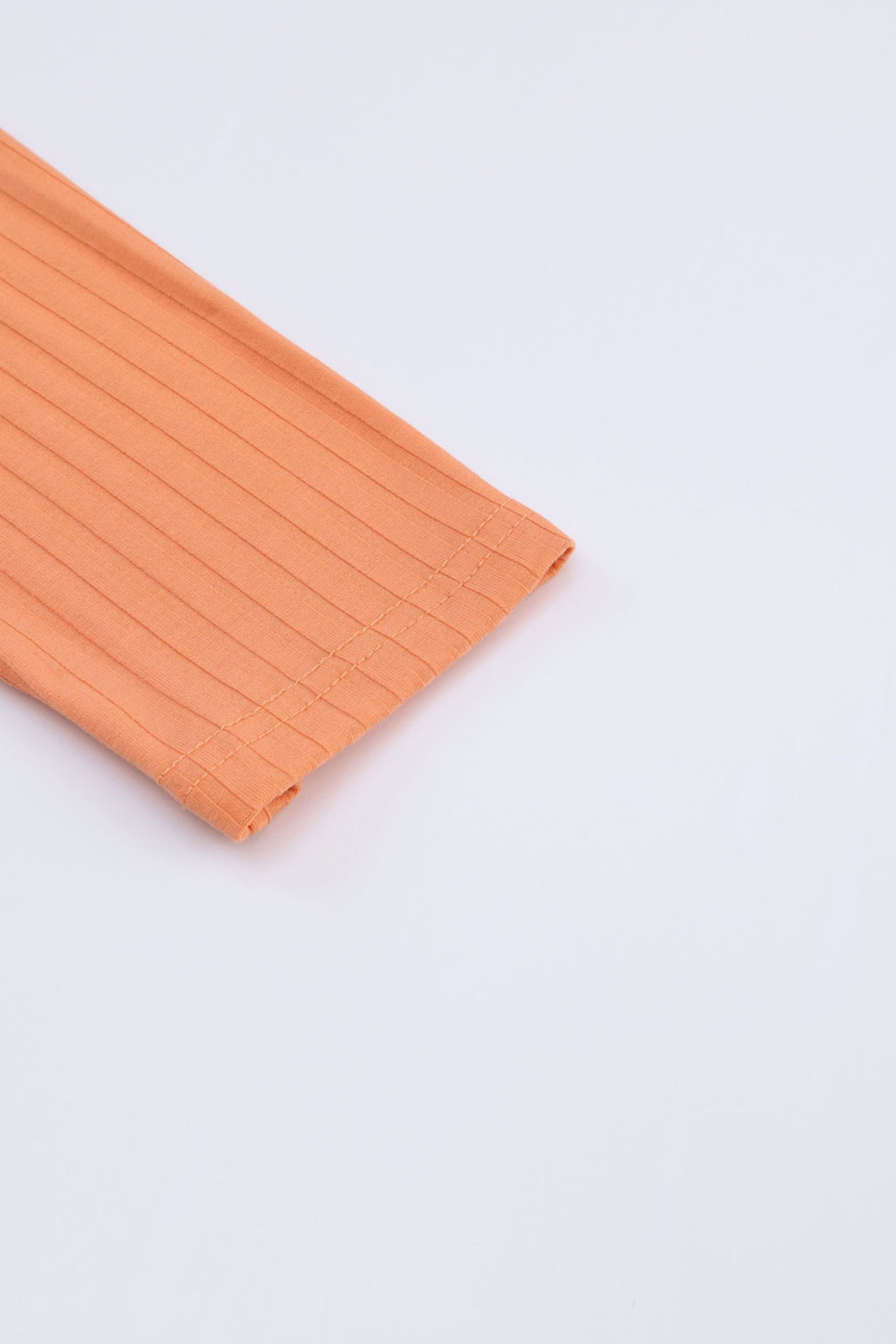 Orange Ribbed Romper