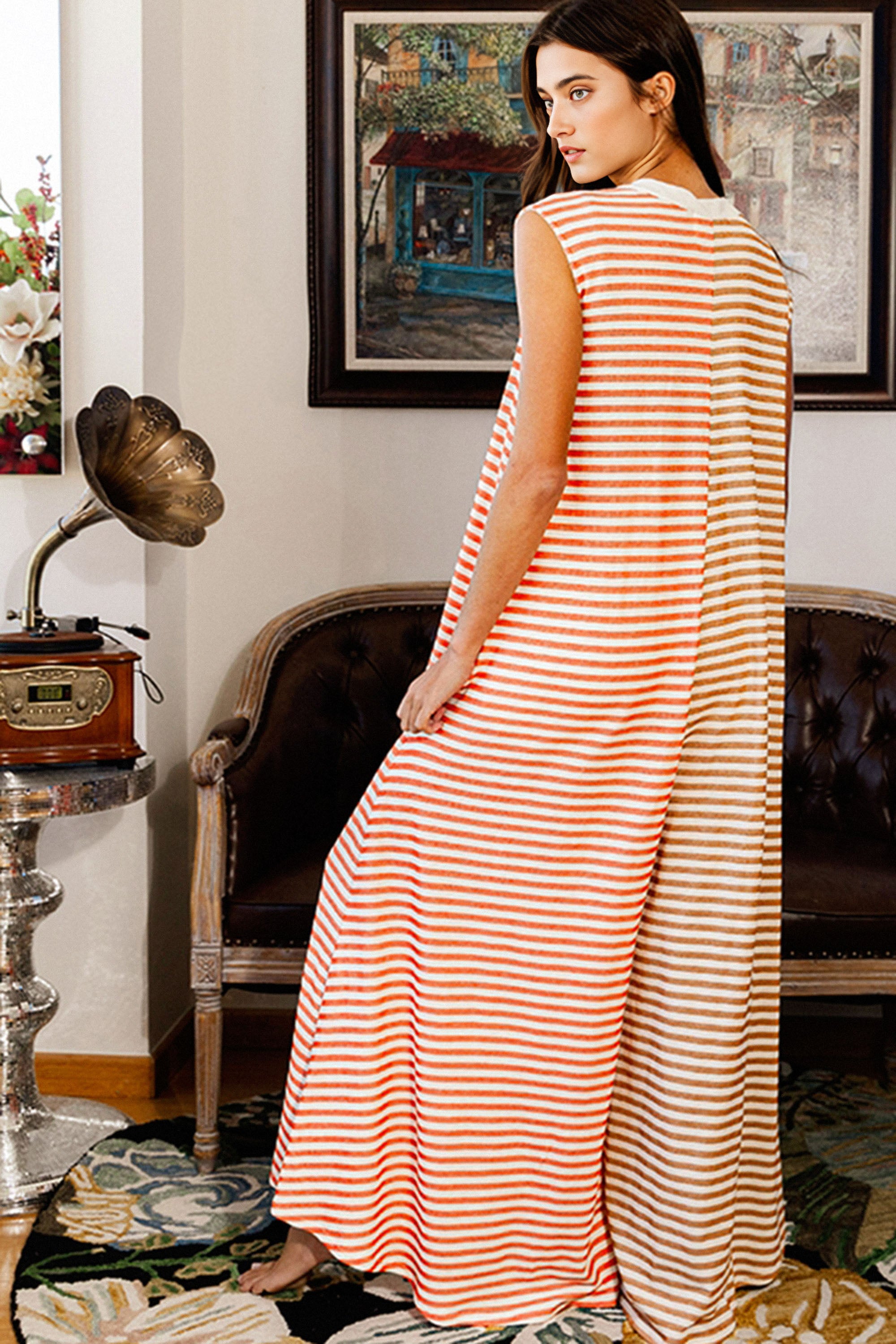 Oversized Buttoned Front Sleeveless Wide Leg Jumpsuit