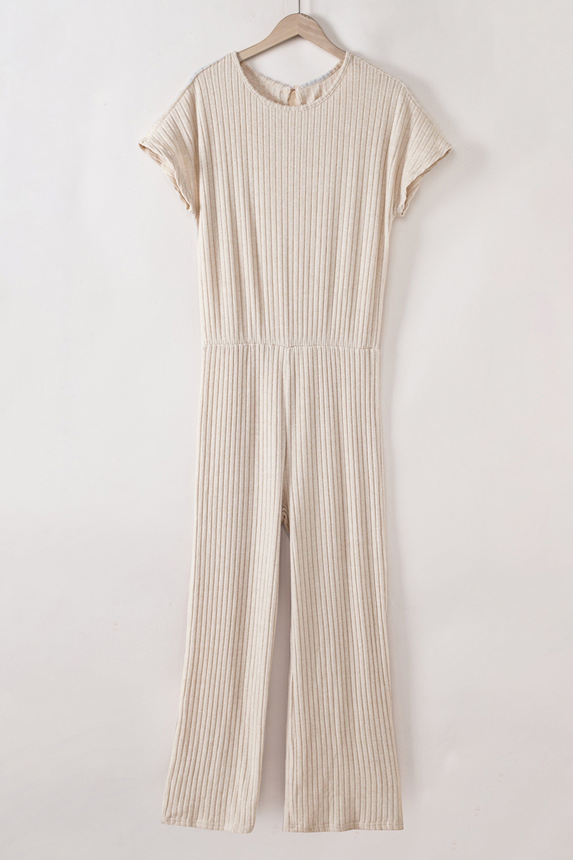 Solid Color Ribbed Jumpsuit