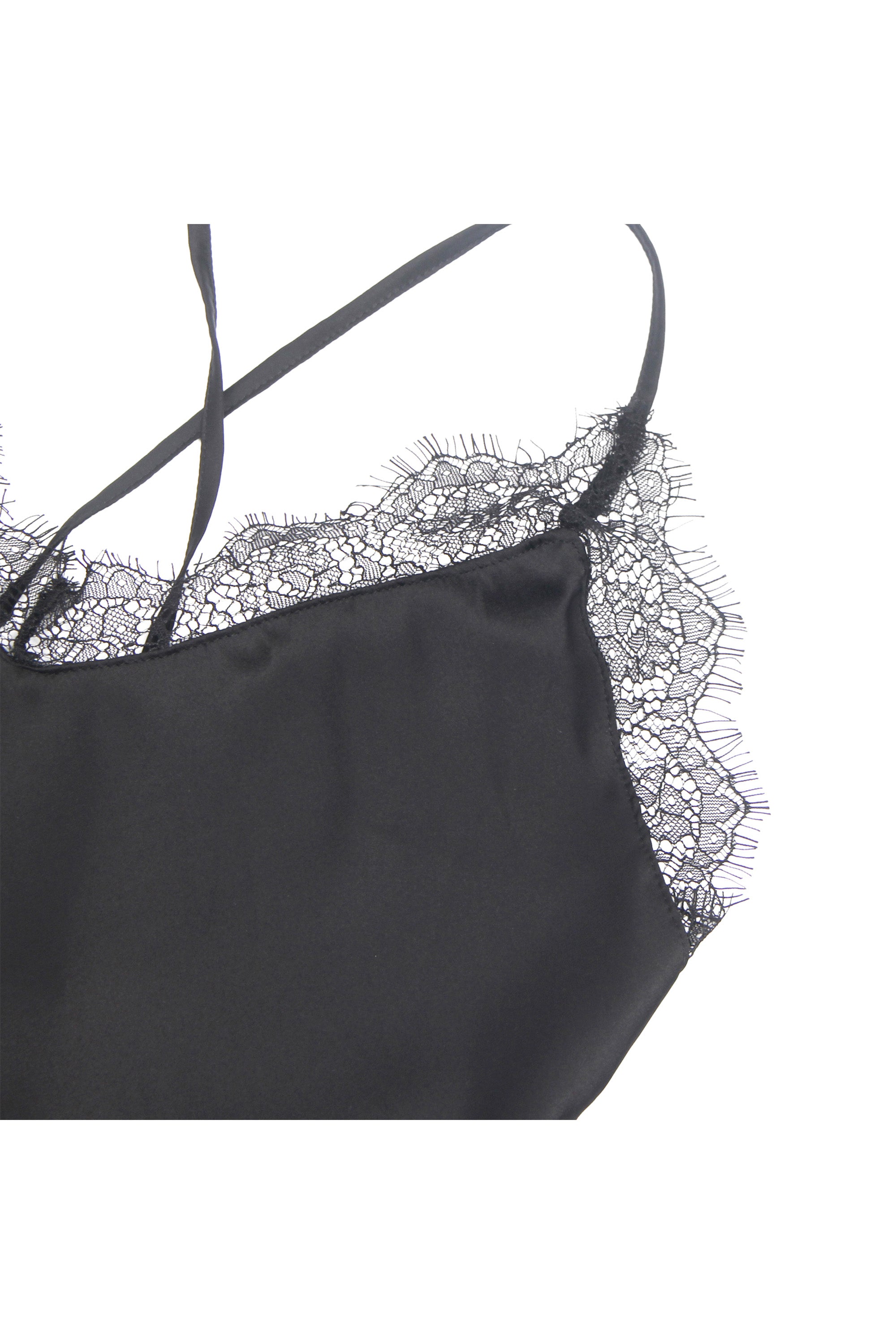 Chemise, Silky Satin with Lace