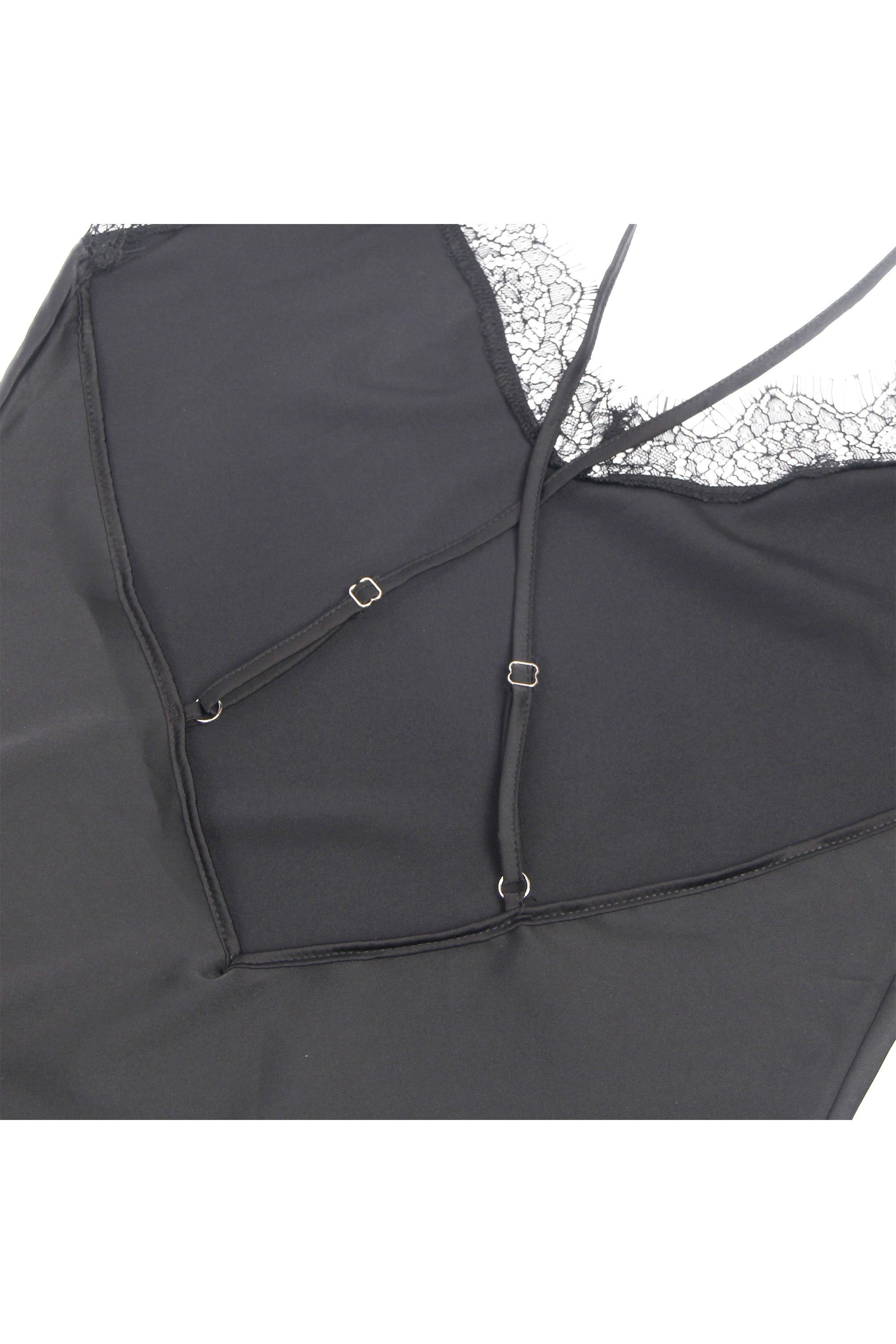 Chemise, Silky Satin with Lace