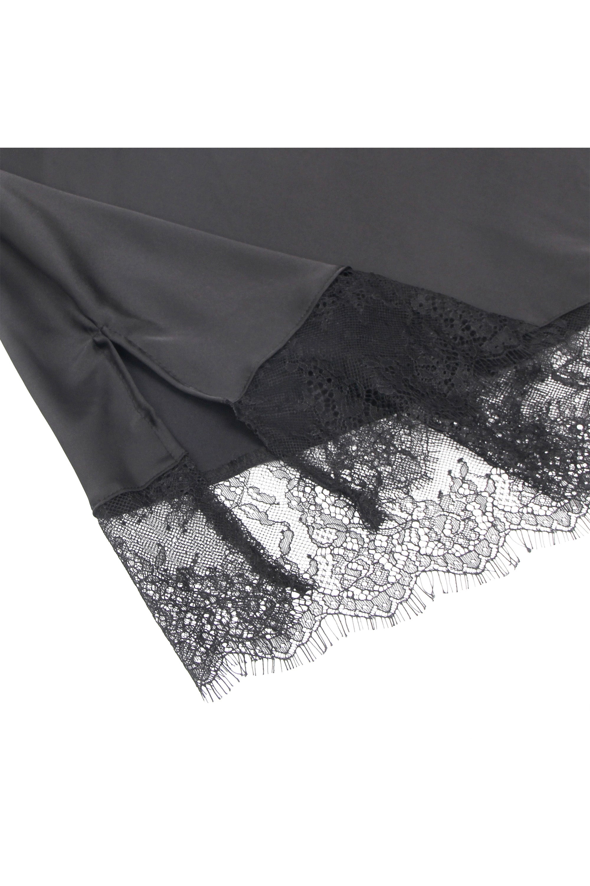 Chemise, Silky Satin with Lace