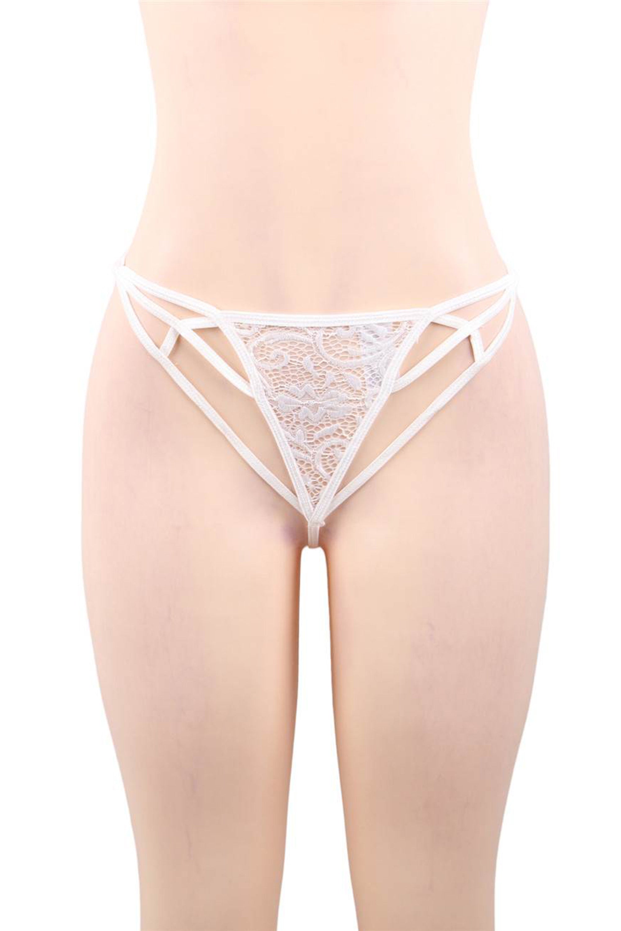 طقم ملابس داخلية نسائي للعرائس، مكون من فستان وسروال، ويتميز بمزيج من الدانتيل والشيفون وبفتحات جرئية وجذابة مزينة بفيونكات، وياقة تعليق على الرقبة لإضافة لمسة من الرقي والأناقة.
خيارات الألوان: اسود و ابيض