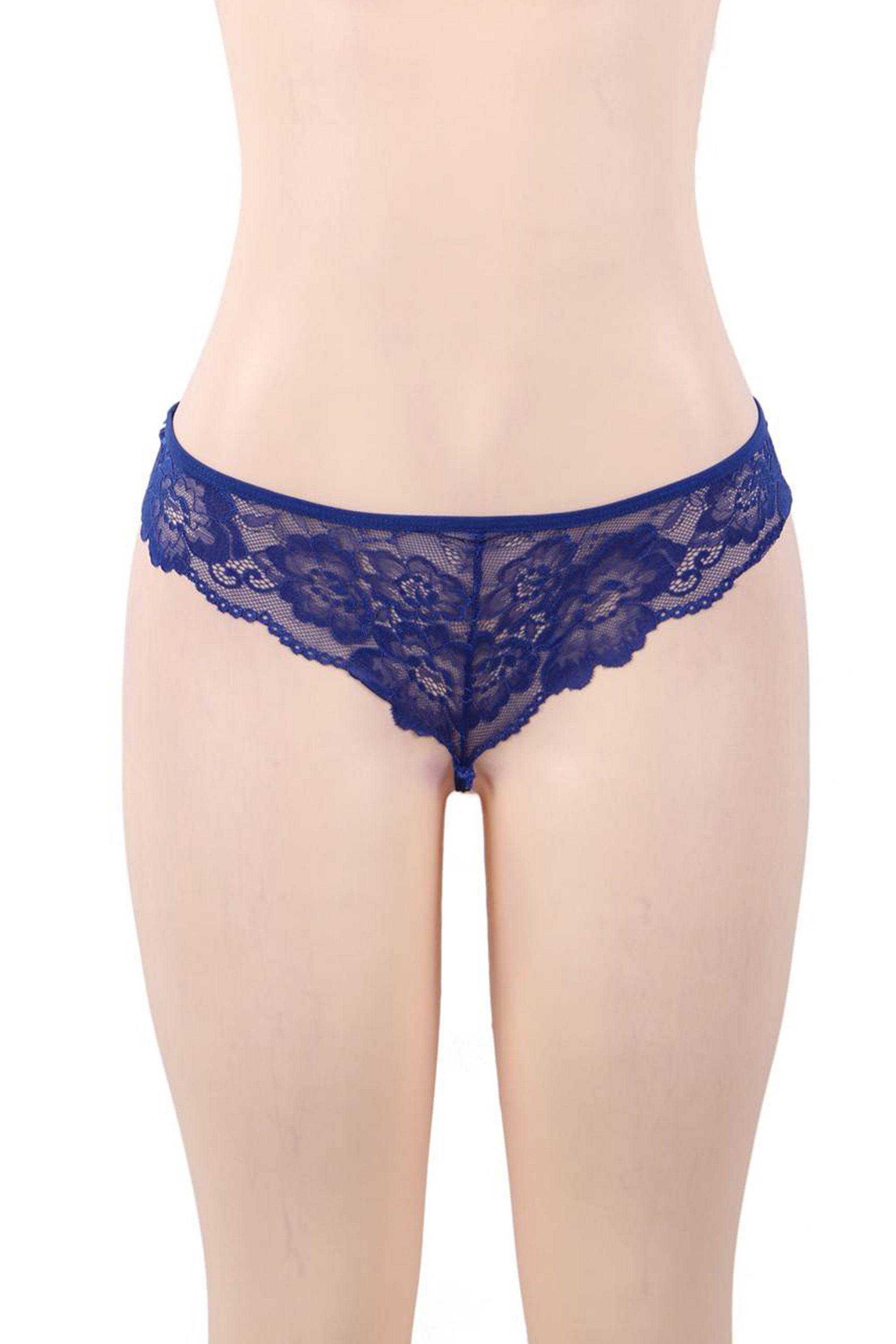 Elegant Backless Babydoll with Lace Panties