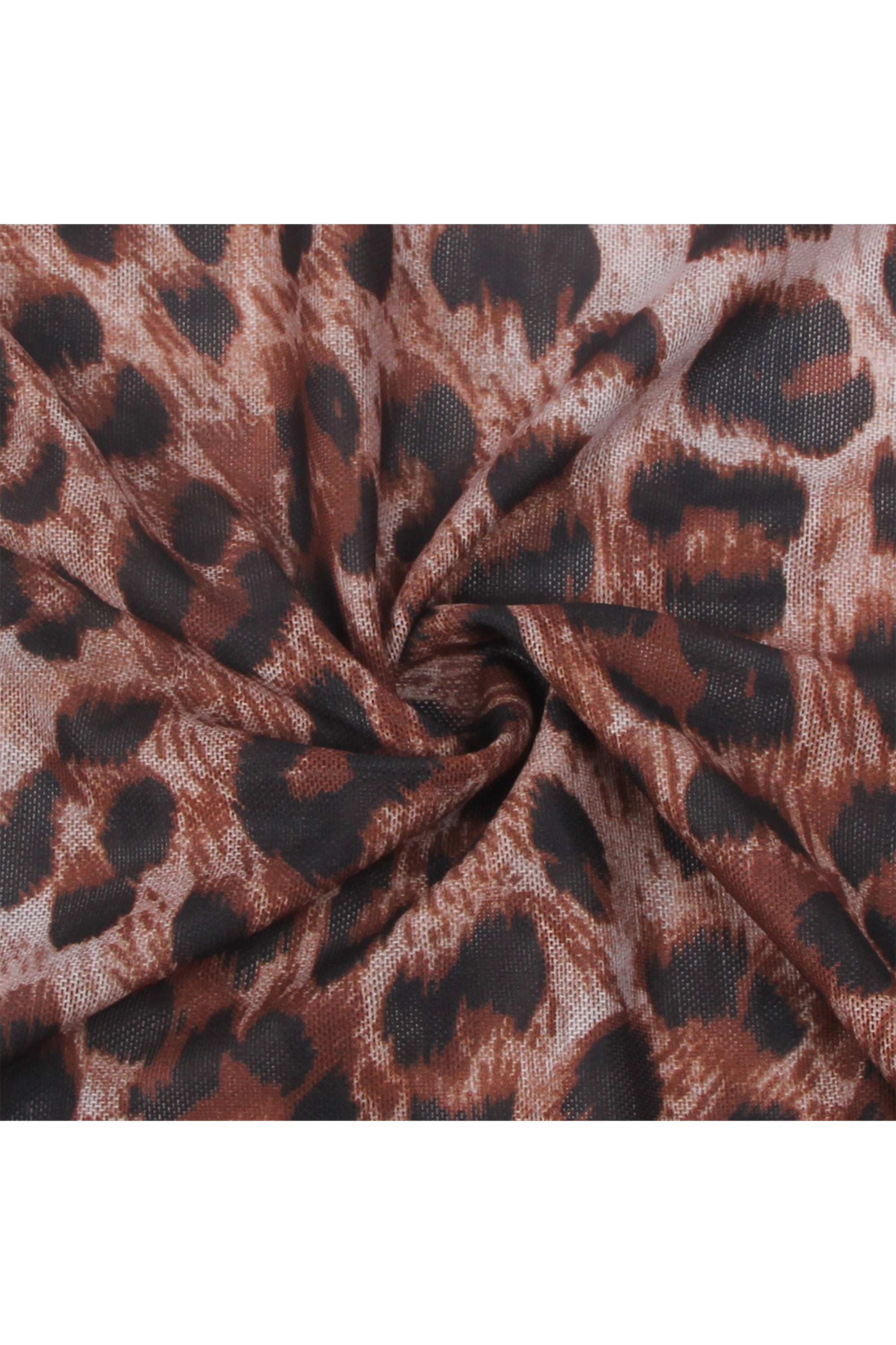 طقم بيبي دول لانجري نسائي دانتيل أسود مع شيفون نقشة تايغر مع سلاسل على الفتحات الجانبية