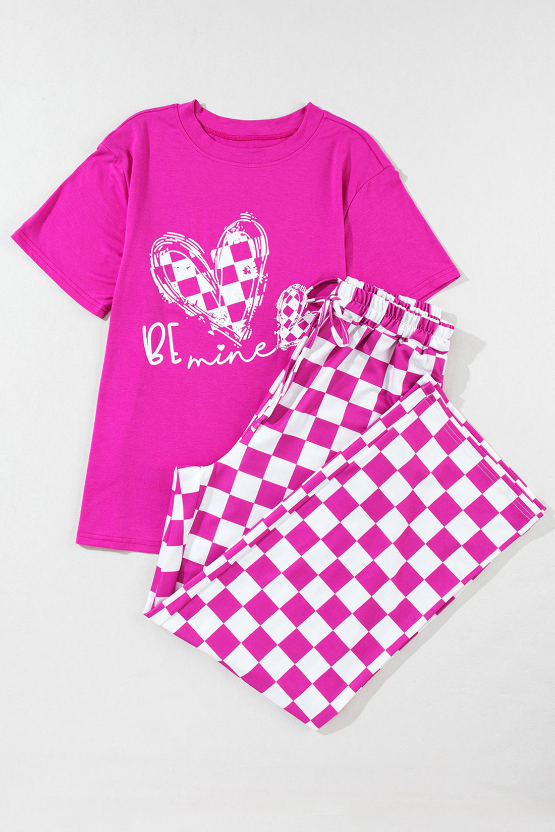 Print Tee and Pants Pajama Set